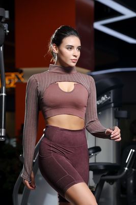 Bestseller Dames Jacquard Crop Top - Perfect voor gym tot straat