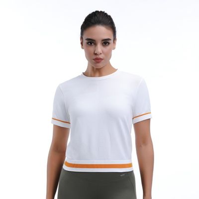 Geknipte mesh workout korte mouw lichtgewicht geventileerd stijlvol voor yoga en hardlopen