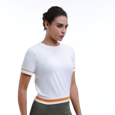 Geknipte mesh workout korte mouw lichtgewicht geventileerd stijlvol voor yoga en hardlopen