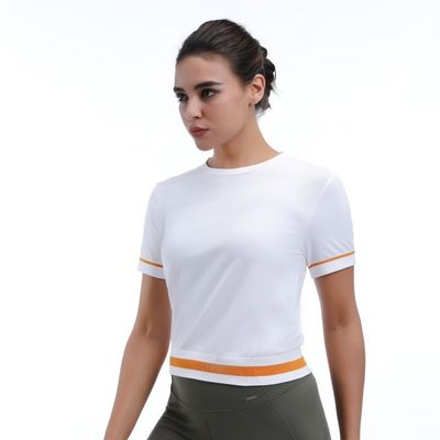 Geknipte mesh workout korte mouw lichtgewicht geventileerd stijlvol voor yoga en hardlopen