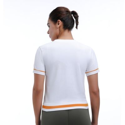 Geknipte mesh workout korte mouw lichtgewicht geventileerd stijlvol voor yoga en hardlopen